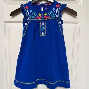 Mini Boden Royal Blue Dress with Floral Embroidery